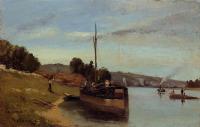 Pissarro, Camille - Barges at Le Roche Goyon